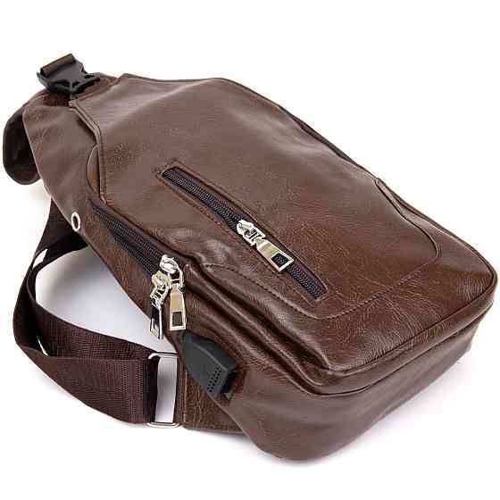 Сумка через плече на два відділення кожзам Vintage 20560 Темно-коричнева Київ