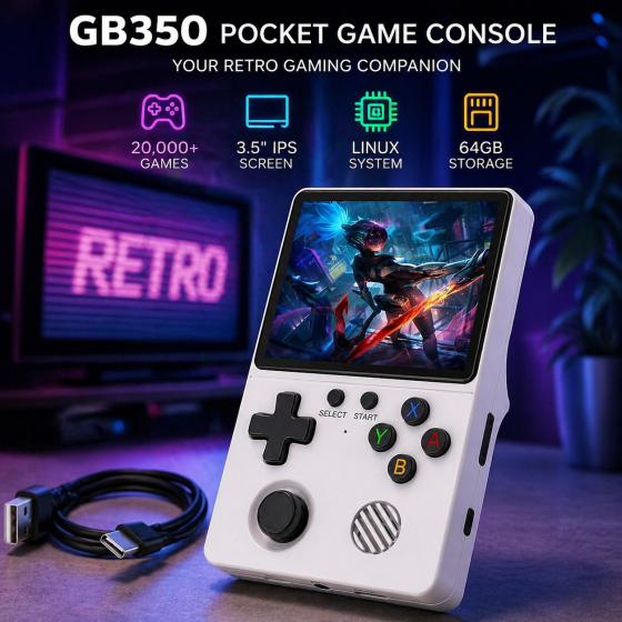 Портативная игровая консоль GB350 Retro White: 3.5