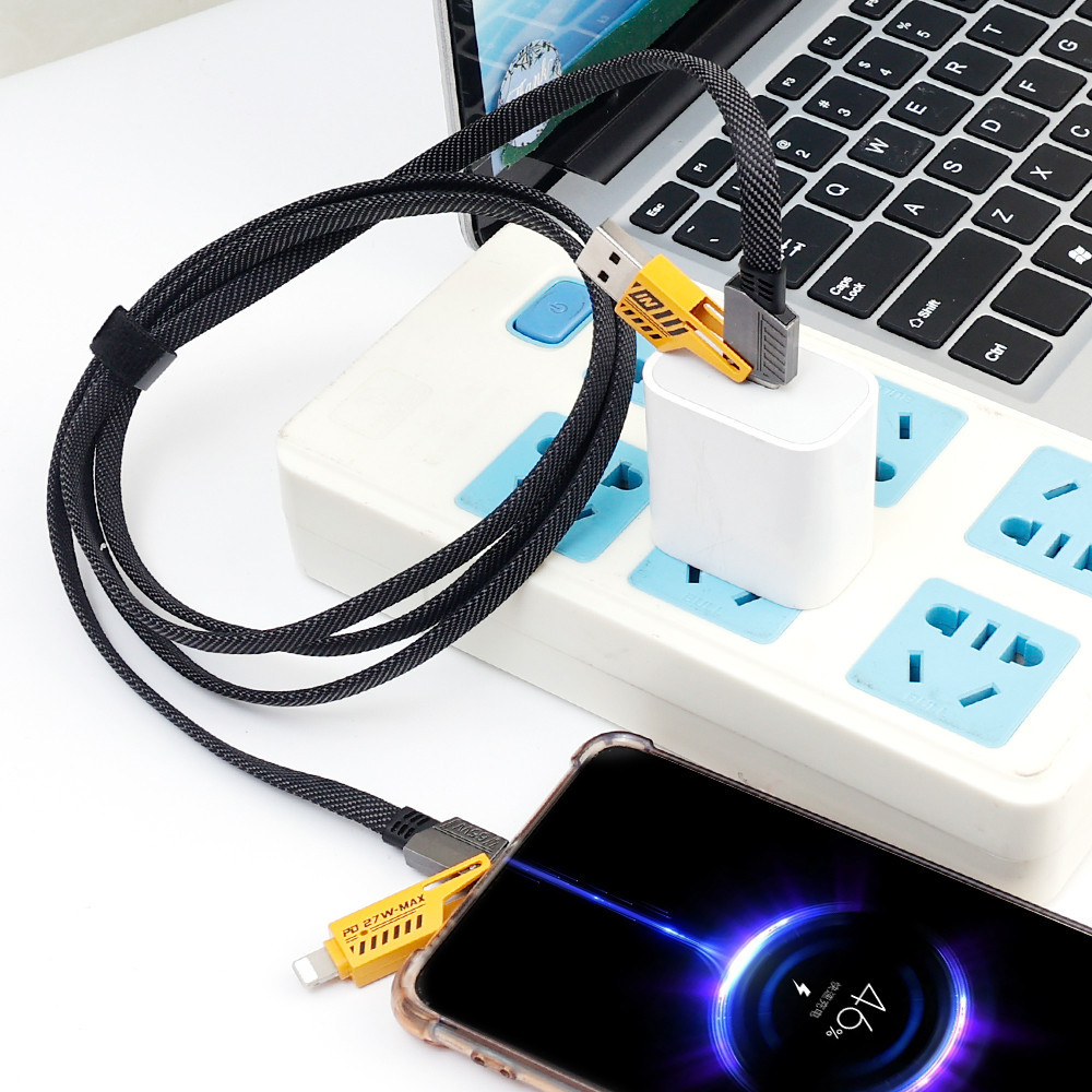 Кабель WUW-X207 USB 3 in 1 65W  black Київ - фото 8