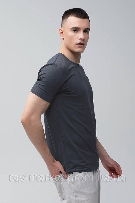Футболка базовая Ray Premium Fit мужская темно-серая (U0102-Dark Grey) 3XL Київ - фото 11