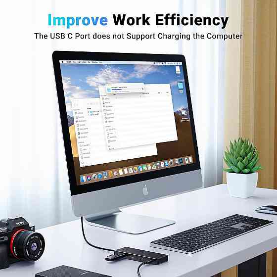 Хаб USB-C Ugreen 4в1, багатопортовий адаптер USB 3.2, 4-портовий концентратор для передачі даних 10 Гбіт/с Plug&Play Київ