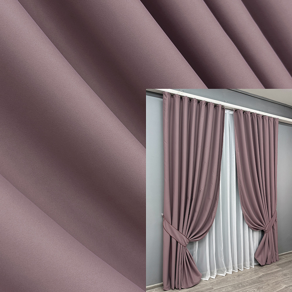 Комплект готовых штор VR-Textil Блэкаут Midnight № 1679ш Пудровый 200х270 см 2 шт (32-300) Киев - изображение 1