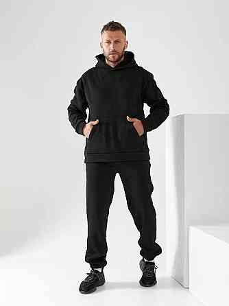 Чоловічий спортивний теплий костюм на флісі Чорний 46/48 Харків