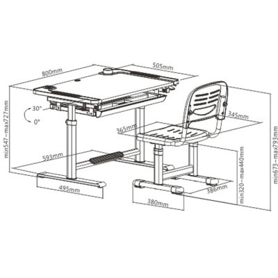 Парта зі стільцем Cubby Lupin Grey (Lupin grey KIDS FURNITURE) Вінниця - фото 7