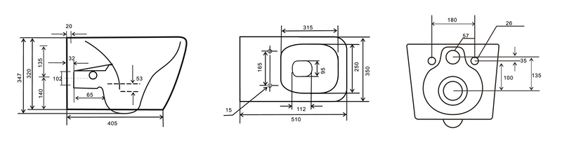Унітаз-біде підвісний Mixxus Premium QUADRO-1301-R 510x350x345mm система змиву RIMLESS   ( MP6658 ) 32704 Харків - фото 10