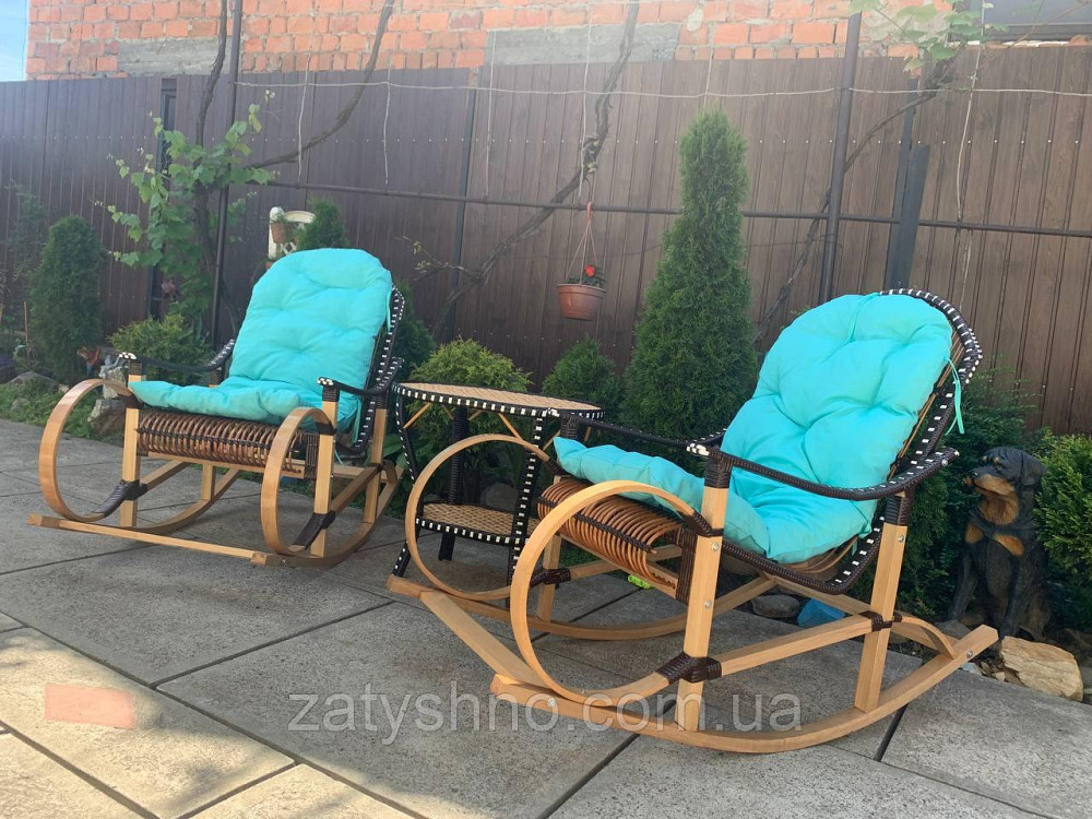 Кресло качалка из натуральной лозы | кресло-качалка для отдыха с накидками Киев - изображение 6