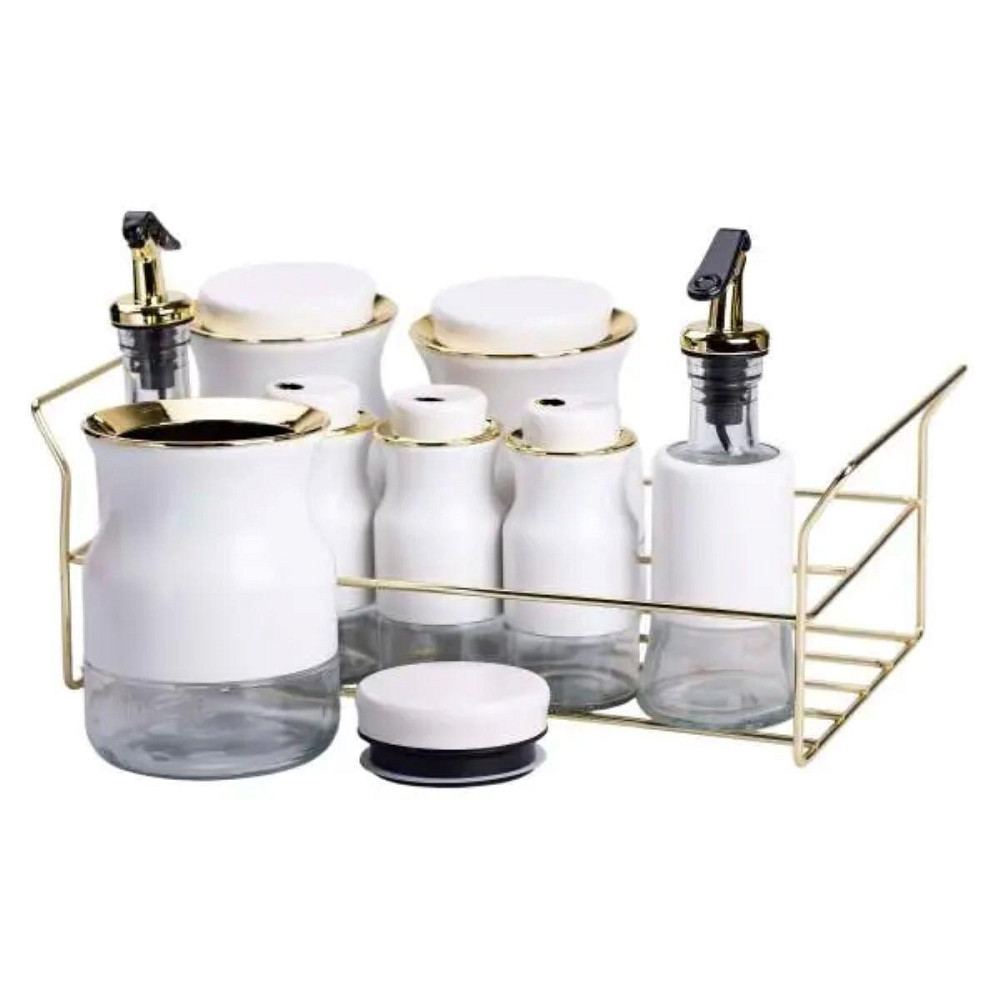 Набір спецій з підставкою та пляшками для олії і оцту Київ - фото 9