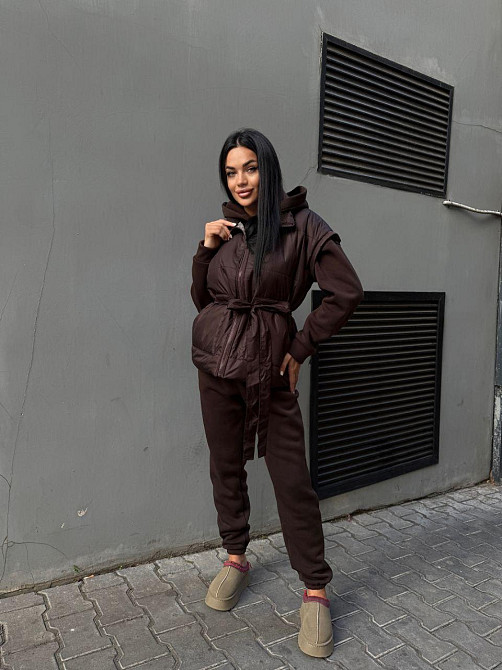 Женский теплый костюм тройка (жилетка+штаны+худи) Одесса - изображение 6