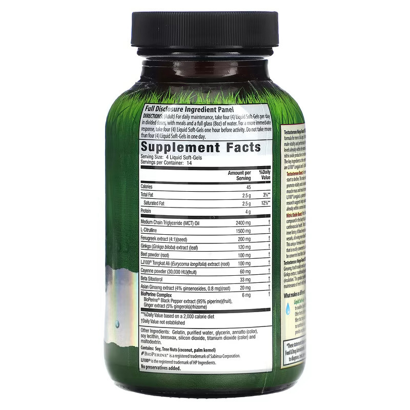 Бустер тестостерону Irwin Naturals Testosterone Mega-Boost RED 56 Liquid Soft-Gels Луцьк - фото 2