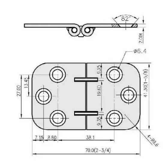Петля Strap 70X41MM нержавіюча сталь Київ