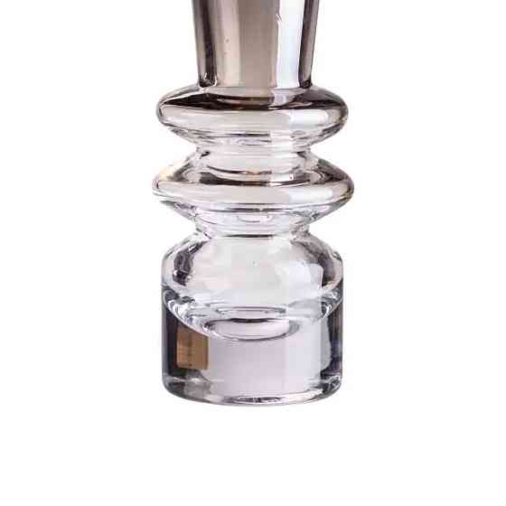 Ваза скляна декоративна 19.5 см у скандинавському стилі для квітів та інтер'єру 280 мл прозора HP-10-24 Коломия