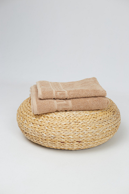 Комплект махровых полотенец Ideal Textile Versace 50х90см + 70х140 см (56860415) Бежевий Черновцы - изображение 2