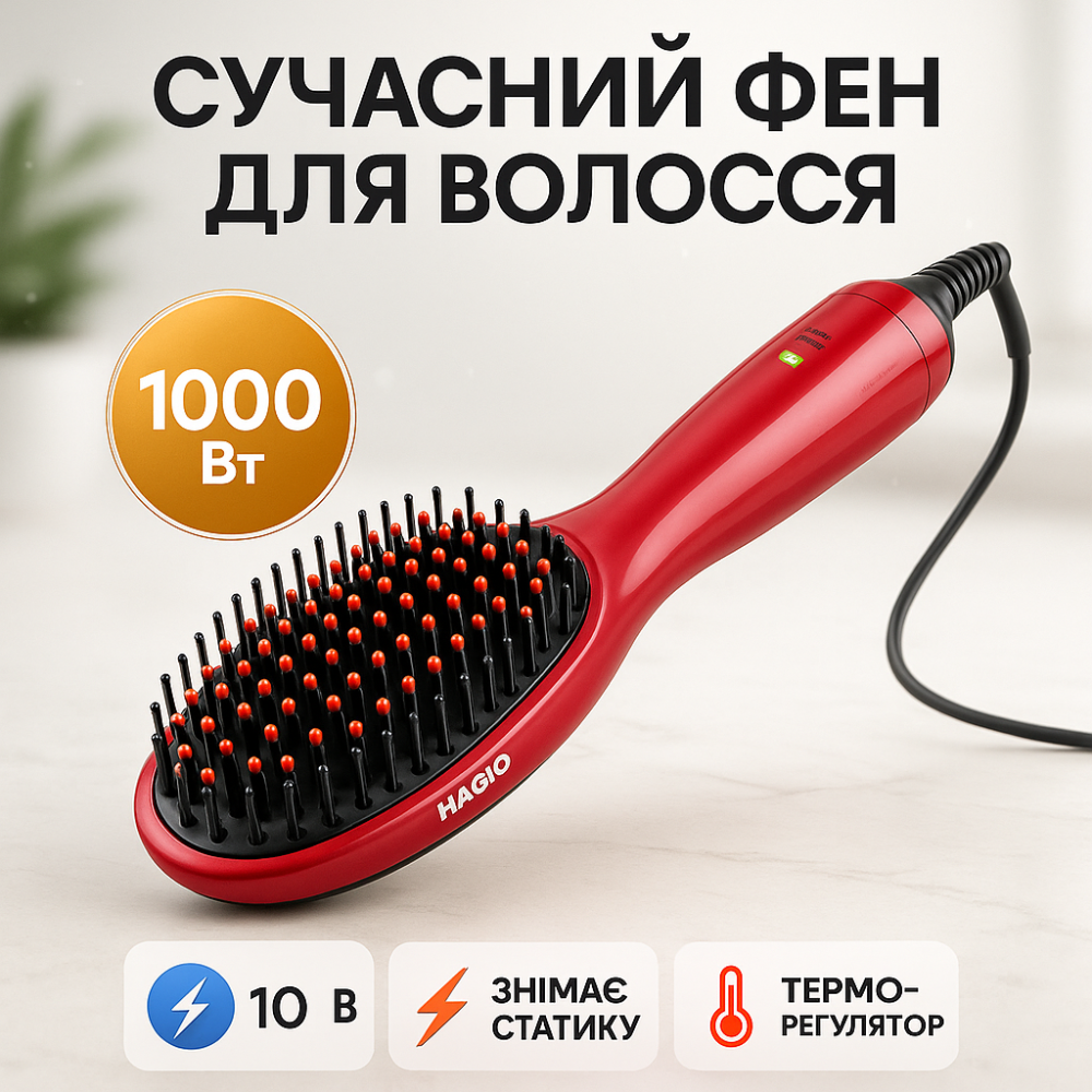 Фен с регулировкой температуры для укладки, Фен-щетка с насадкой для укладки Фен-браш DY-77 Львов - изображение 12