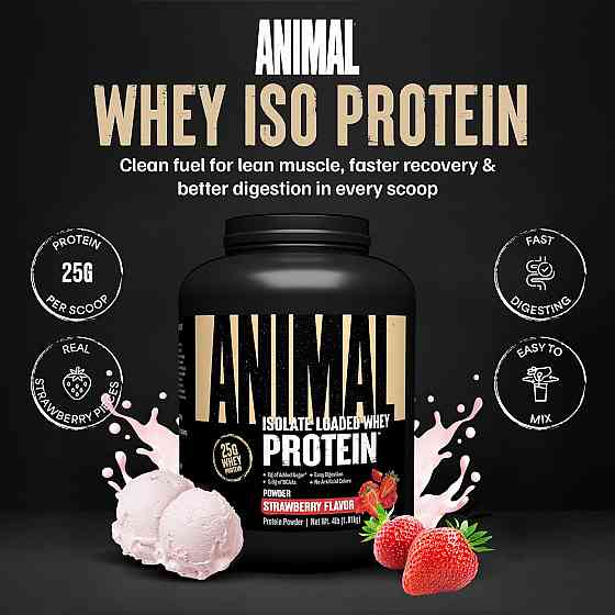 Протеин Universal Nutrition Animal Whey 1800 г, Strawberry Луцк