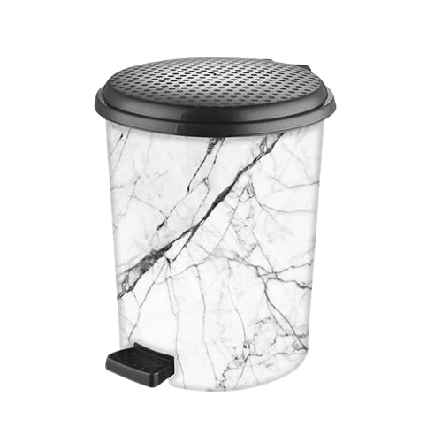 Відро для сміття 17л з педаллю пластик з малюнком білий мармур ELIF Житомир - фото 2