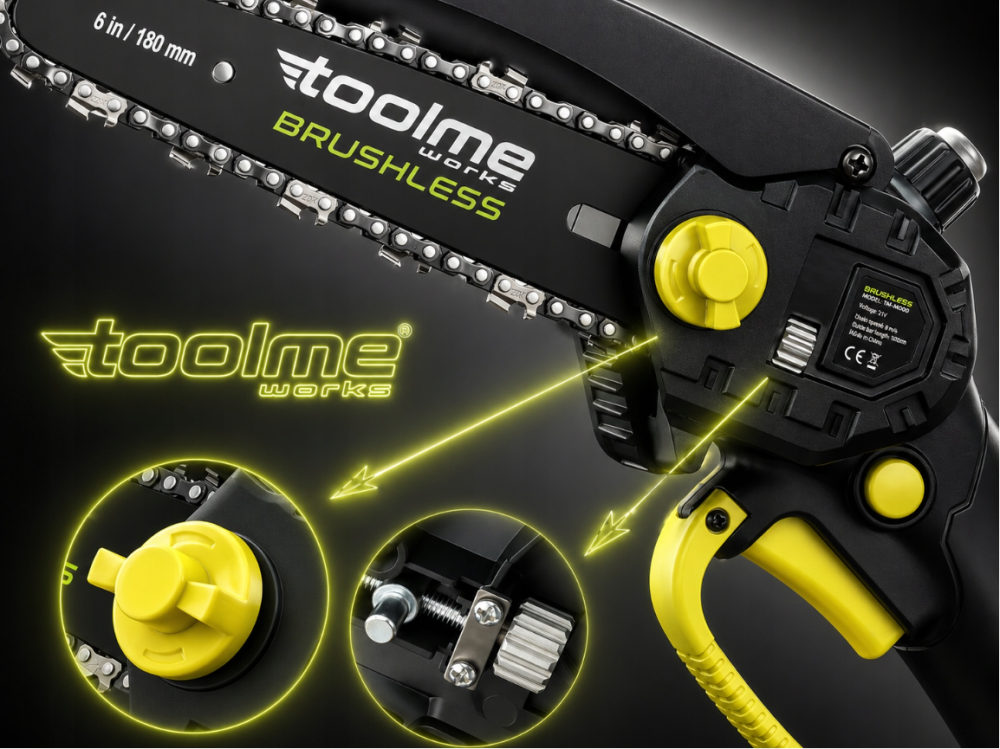 Акумуляторна пила ланцюгова Toolme BRUSCHLESS 900Вт (Польща) Київ - фото 8