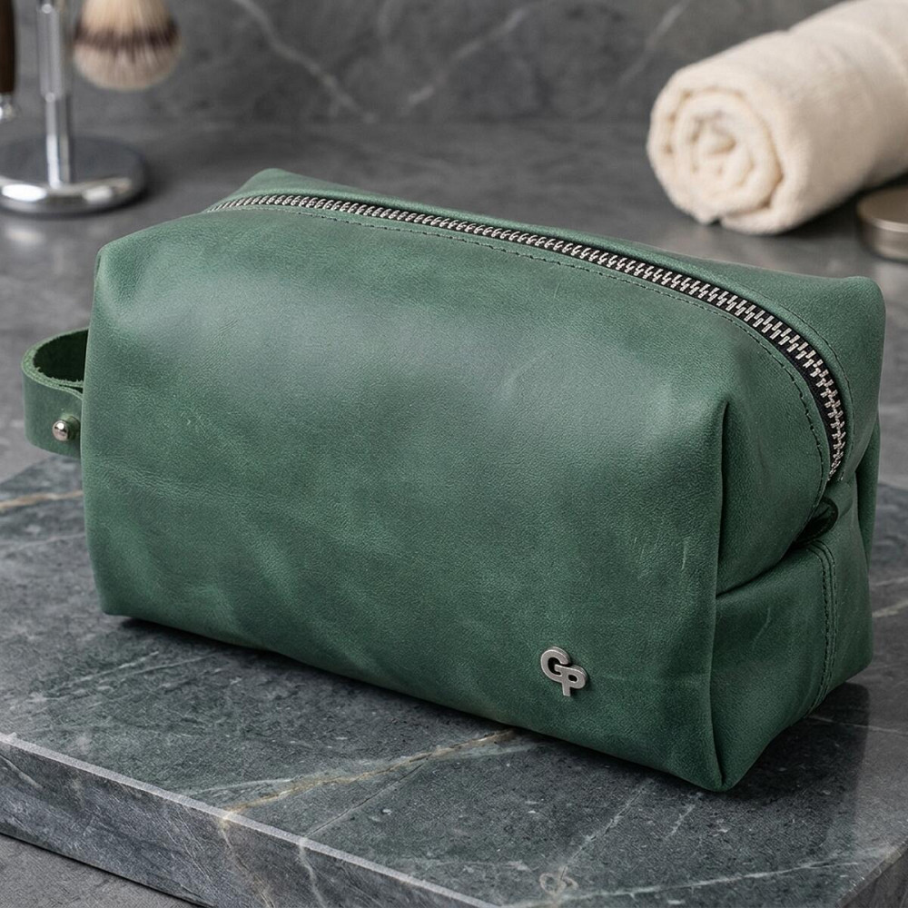 Кожаная косметичка унисекс GRANDE PELLE 11572 Зеленый Киев - изображение 11