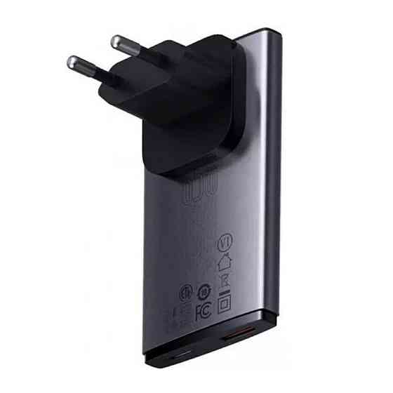 Мережевий зарядний пристрій Baseus GaN5 Pro Ultra-Slim Fast Charger C+U 65W Gray((With Mini White Cable Type-C to Type-C 100W(20V/5A) 1m Black) (CCGP1 Київ