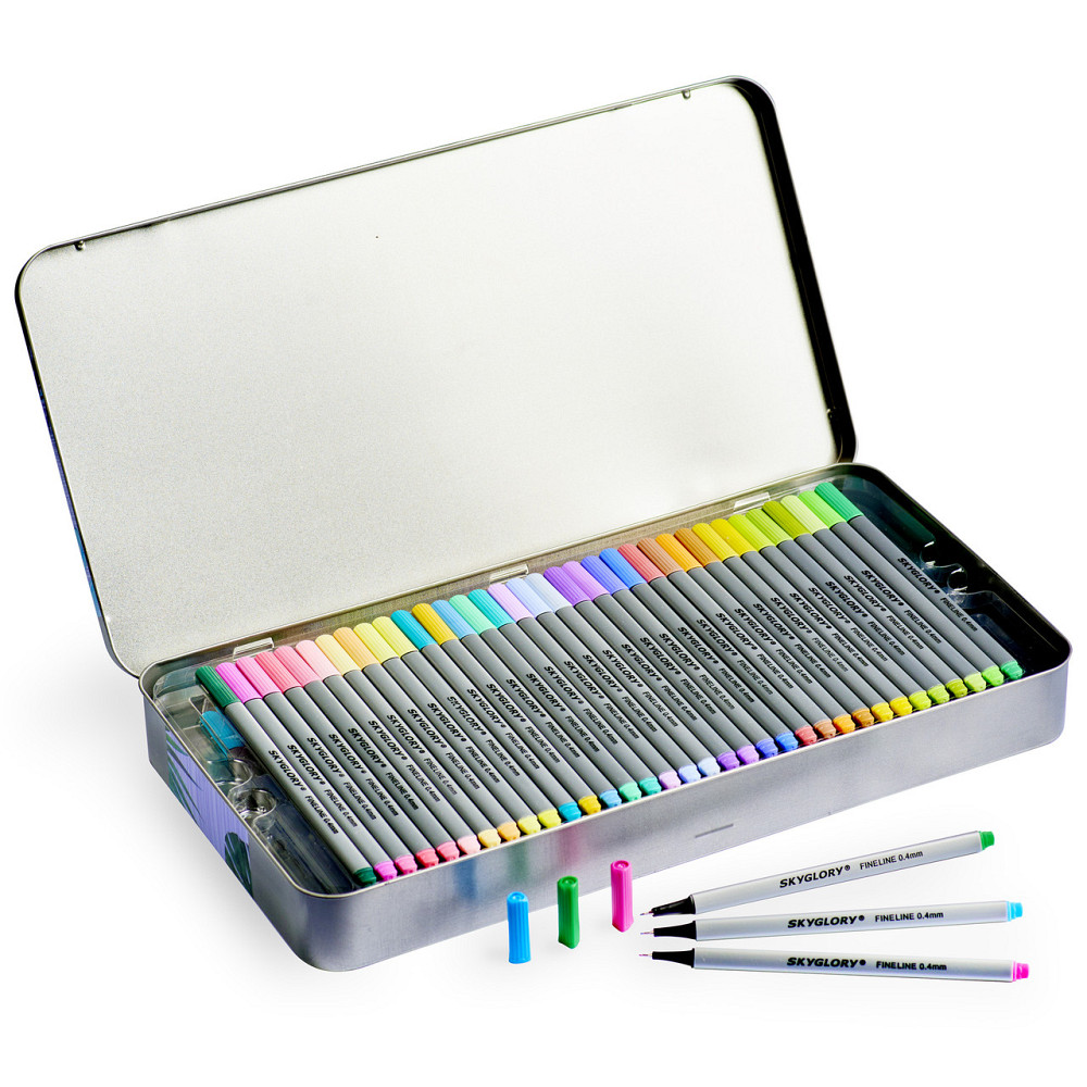 Набір різнокольорових лінерів у кейсі Fineliner 102 кольори 0.4 мм професійний набір лайнерів для скетчів Кам'янець-Подільський - фото 4