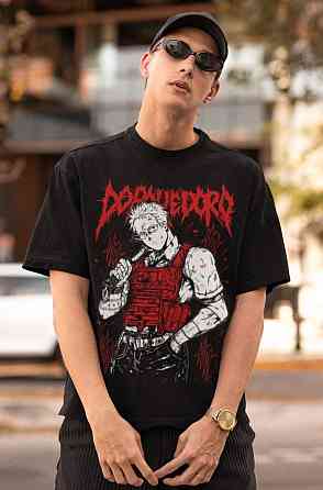 Футболка для мальчика аниме Дорохедоро Дорохедоро Меркх Схин оверсайз (рост от 165 до 180 ) Черний AnimeJ1211m Днепр