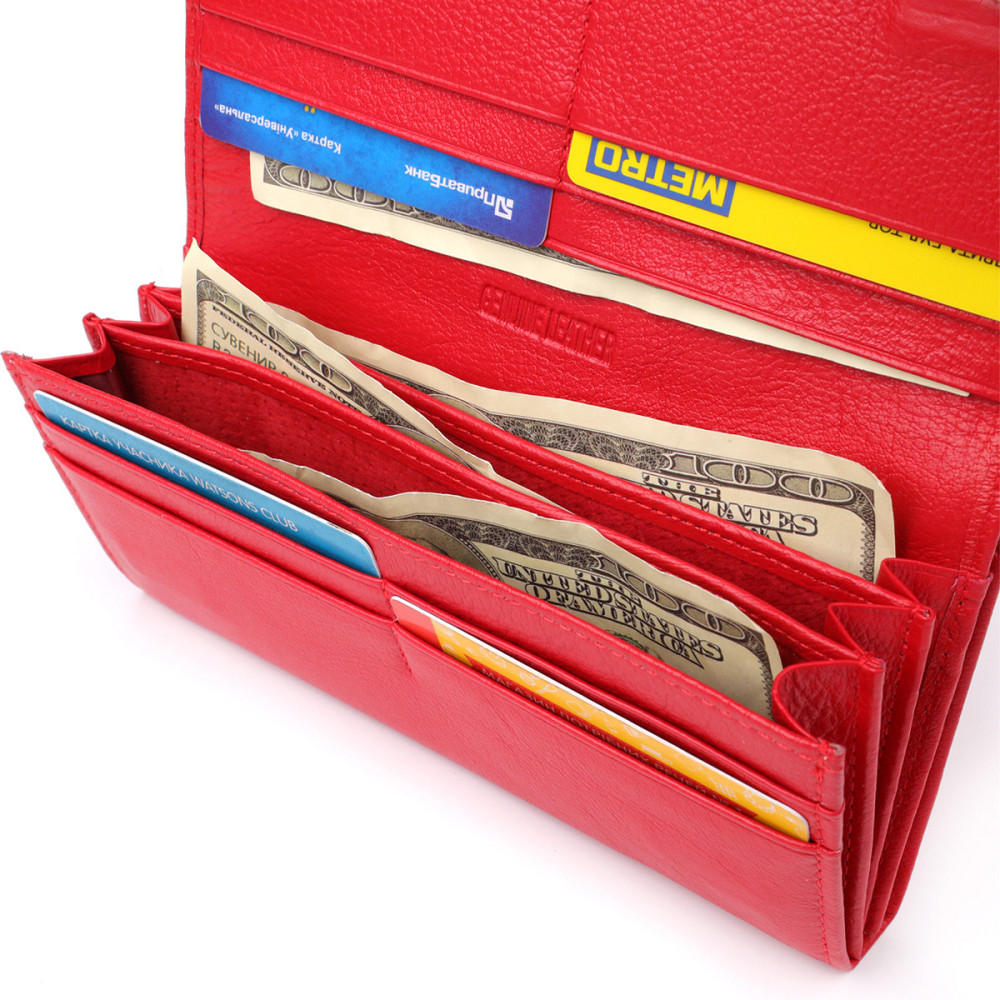 Красивый кошелек для женщин с монетницей из натуральной кожи ST Leather 23105 Красный Киев - изображение 7