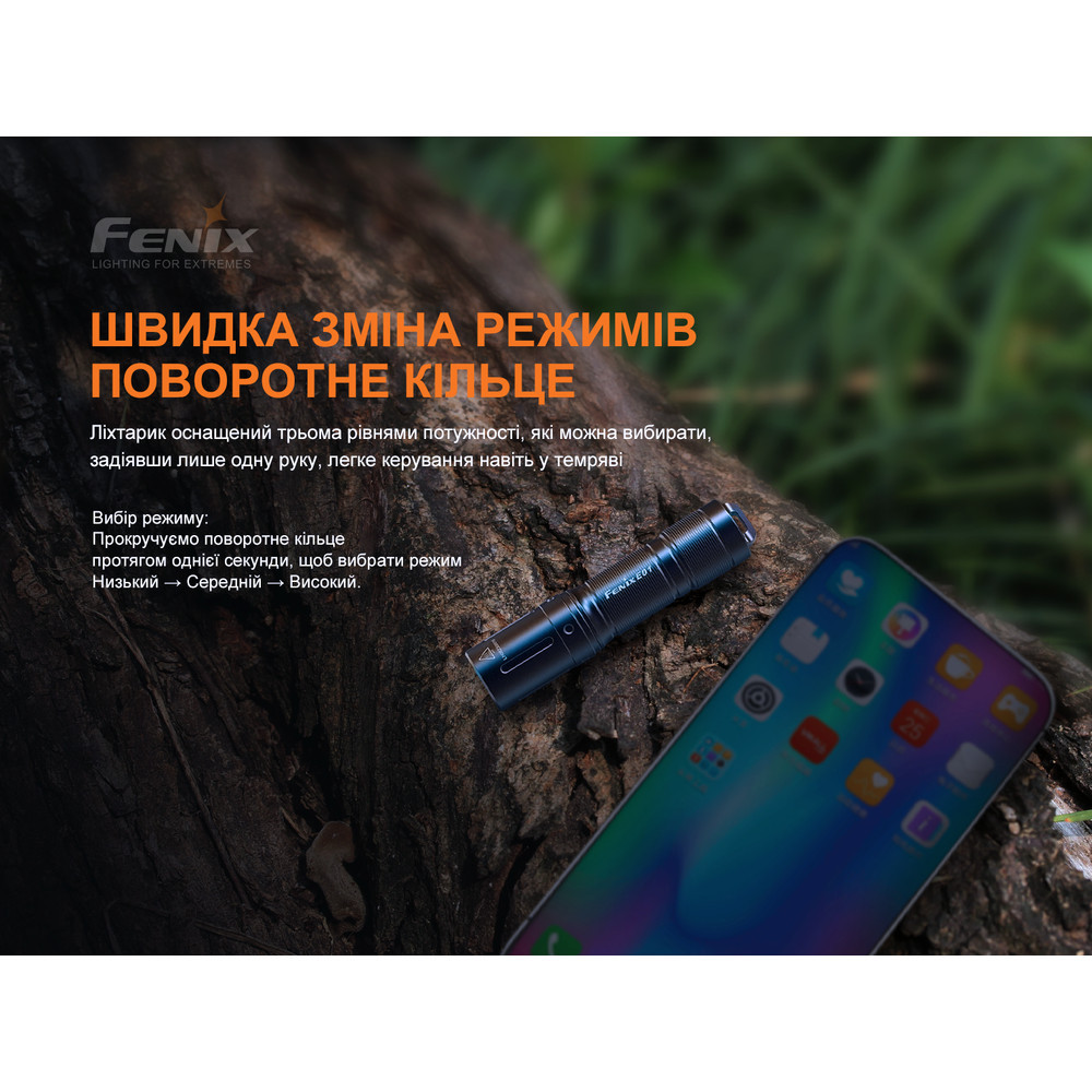 Ліхтар ручний Fenix E01 V2.0 блакитний Київ - фото 6