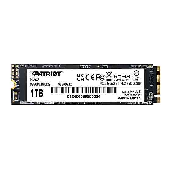 SSD M.2 Patriot P320 1TB NVMe 2280 Gen3.0 x4 3D TLC (P320P1TBM28) Київ