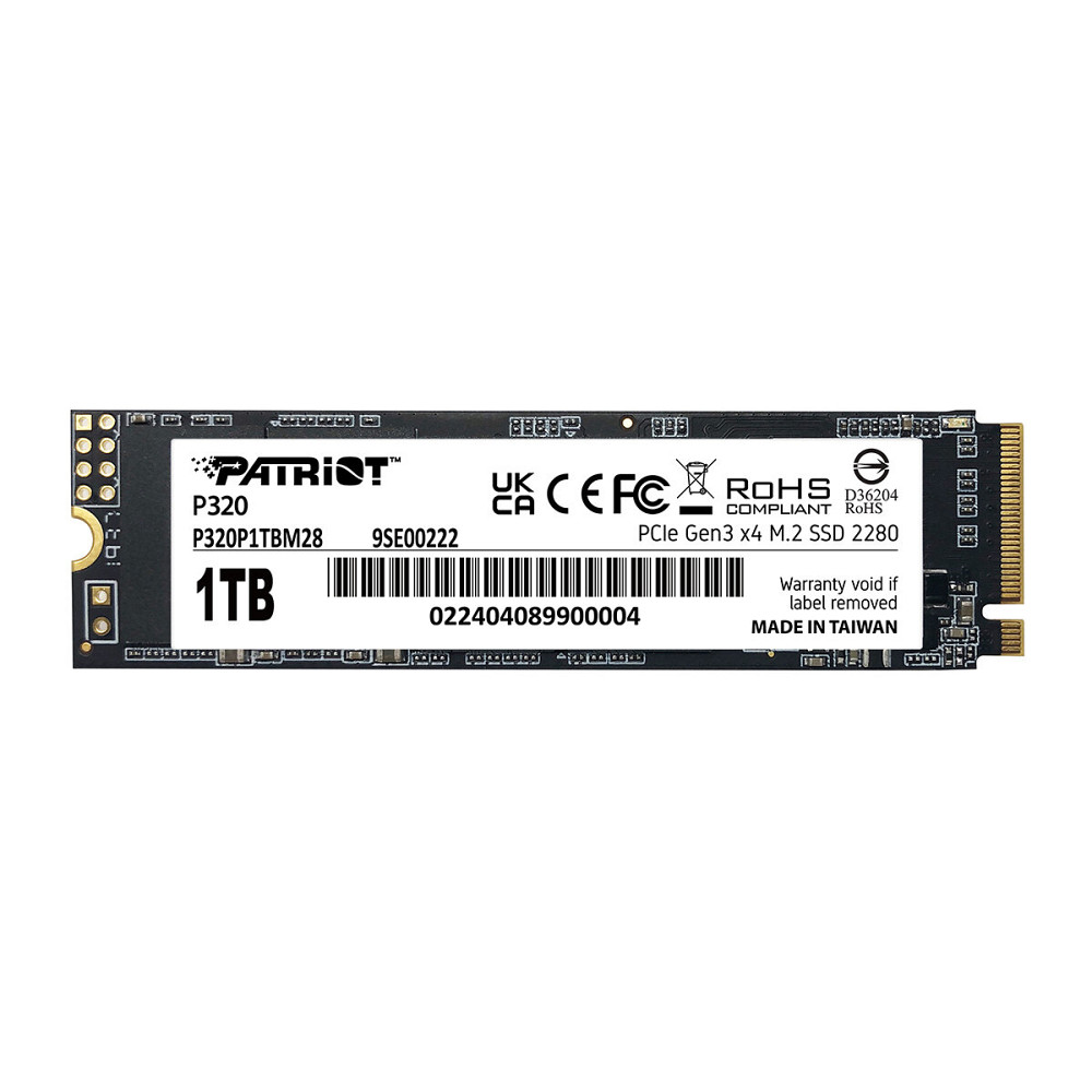 SSD M.2 Patriot P320 1TB NVMe 2280 Gen3.0 x4 3D TLC (P320P1TBM28) Киев - изображение 1