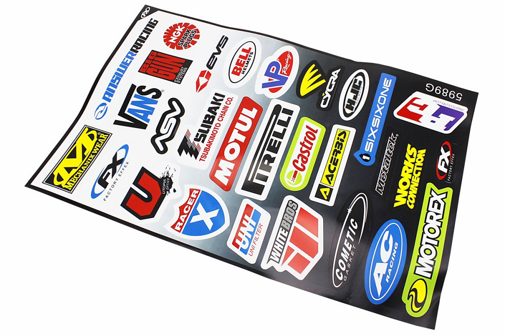 Наклейки на планшеті "MOTORSPORT" набір 29шт 43х28, 5989G Бершадь - изображение 1