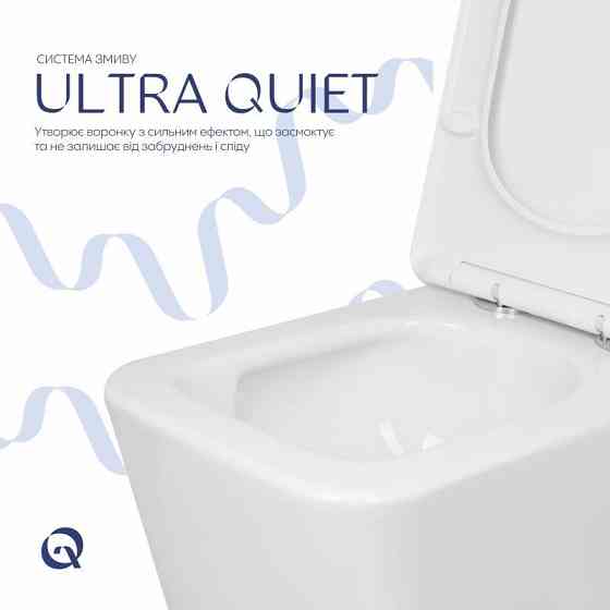 Унітаз підлоговий Qtap Crow Ultra Quiet безобідковий із сидінням Soft-close QTCRO27W51028 Київ