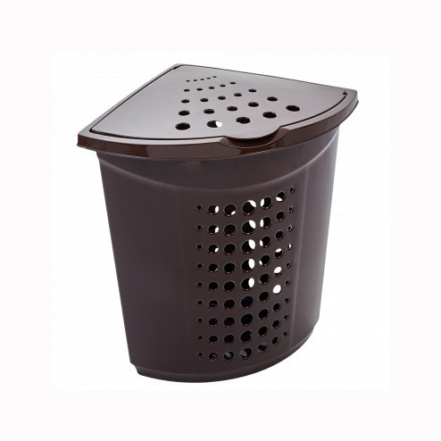 Корзина для белья угловая 45 л коричневая, Алеана Одесса - изображение 1