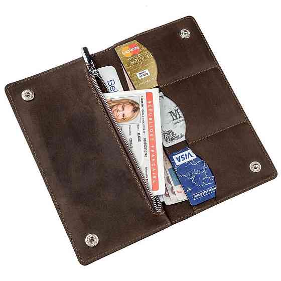 Бумажник мужской вертикальный матовый SHVIGEL 16198 Коричневый Киев
