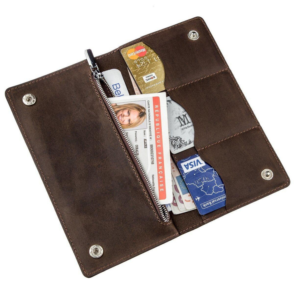 Бумажник мужской вертикальный матовый SHVIGEL 16198 Коричневый Киев - изображение 1