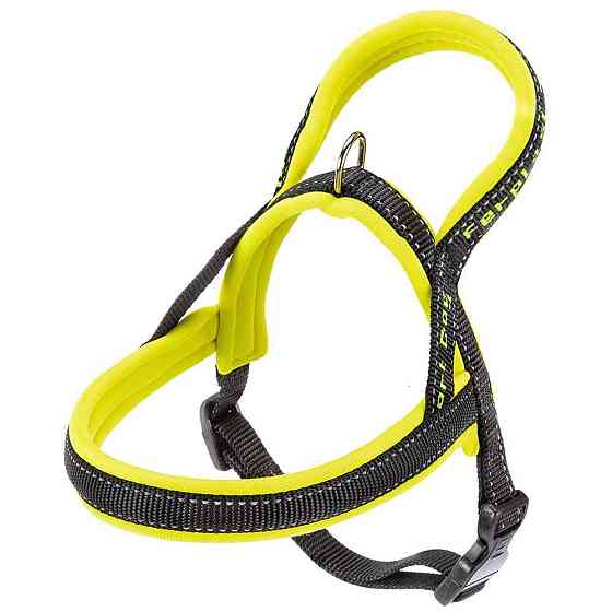 Нейлонова шлейка світловідражаюча норвезького типу для собак Ferplast Sport Dog P (Ферпласт Спорт Дог П) A: 39 см - B: 48 select 58 см - XS, Жовтий Запоріжжя