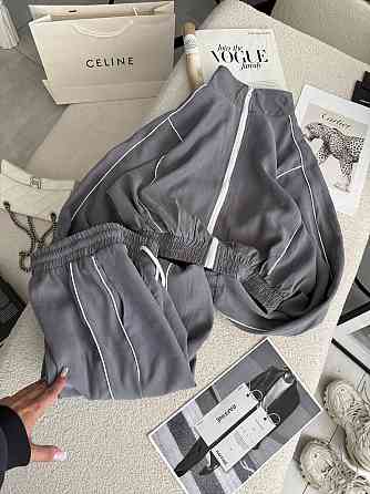 Женский стильный трендовый костюм двойка купра Серый, 42/44 Одесса