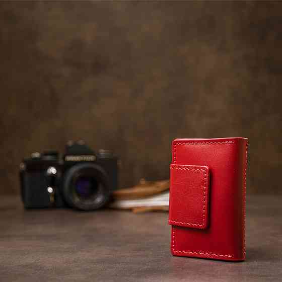 Шкіряна візитниця Червоний (GRANDE PELLE) Київ