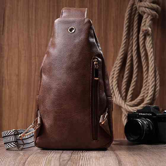 Зручна слінг сумка для жінок з екошкіри Vintage 22747 Коричневий Київ