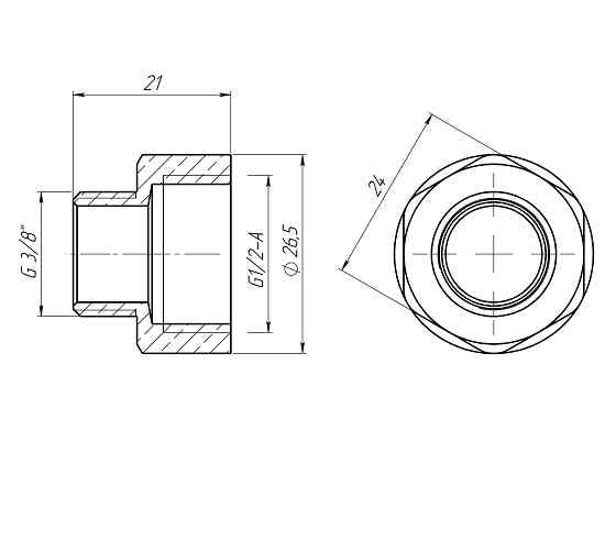 Перехідник редукційний 1/2″х3/8″ВЗ латунний LI323S OPTIMUM Киев
