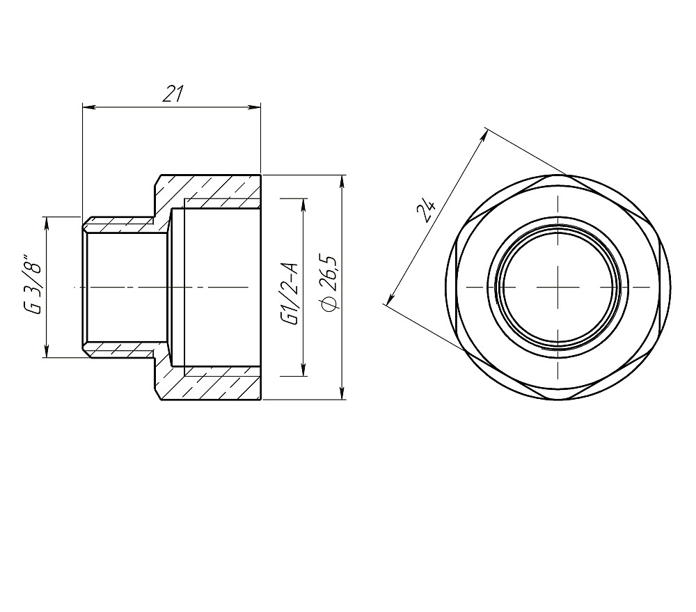 Перехідник редукційний 1/2″х3/8″ВЗ латунний LI323S OPTIMUM Тернополь - изображение 3