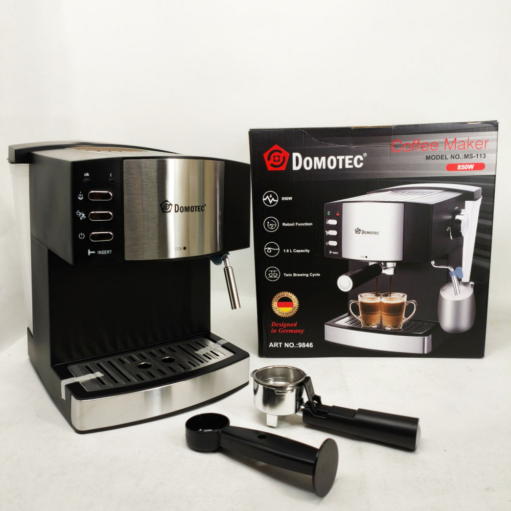 Бытовая электрическая кофеварка для дома Domotec MS-113, Домашняя кофеварка для приготовления напитков HR-84 Львов - изображение 2