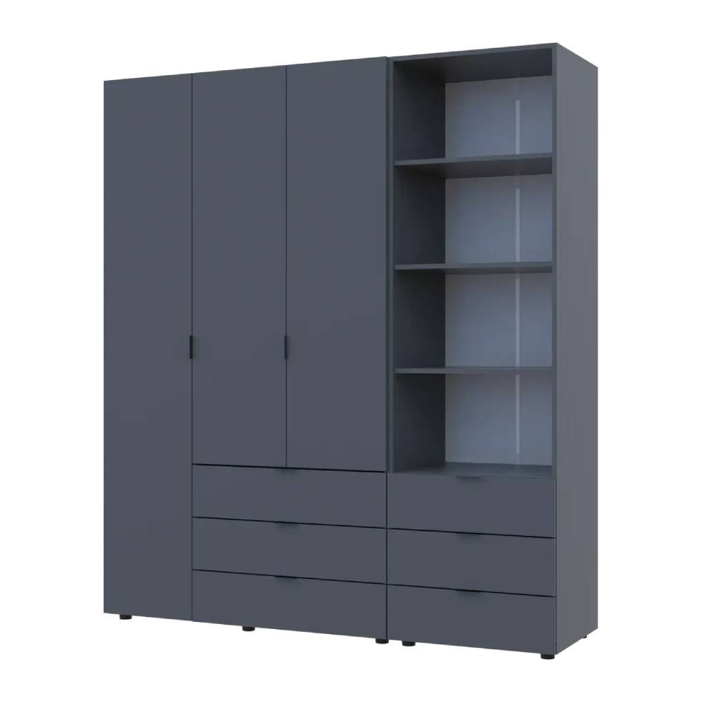 Шафа для одягу Doros Гелар Графіт 3ДСП з пеналом 176.2х49.5х203.4 (DRS-011920) Львів - фото 2