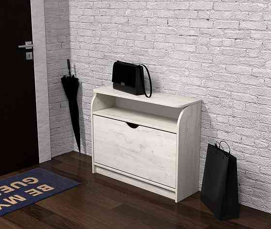 Тумба для обуви №3, Дуб Крафт Білий, 800/250/650 Львов