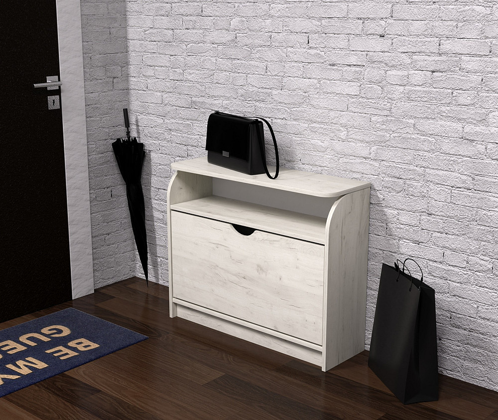 Тумба для обуви №3, Дуб Крафт Білий, 800/250/650 Львов - изображение 2