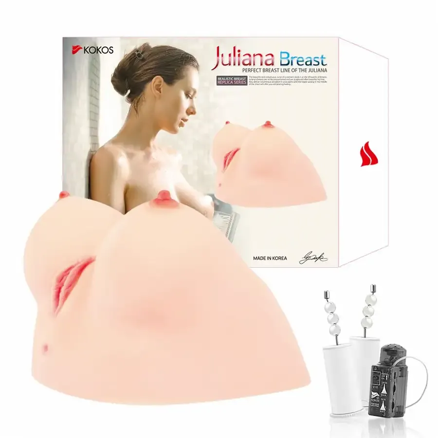 Мастурбатор Kokos Juilana Breast 2WayPlus з функцією масажу та вібрацією Львів - фото 7