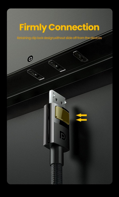 Кабель UGREEN DP Male to Male 8K, 1.5м, черный Киев - изображение 4