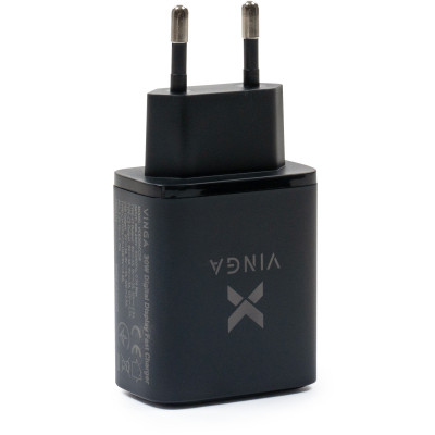 Зарядний пристрій Vinga 2xUSB-C PD30W + USB-A QC30W Display 30W Max (VCR30ACCDB) Вінниця - фото 4