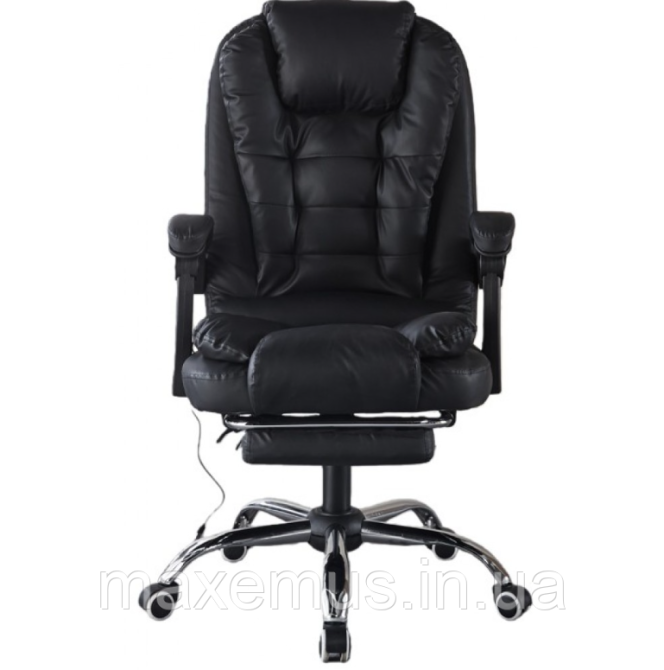 Офисное компьютерное кресло Bonro B 6 0 7 1 с массажем и подставкой для ног кресло эргономичное черное Мостиска - изображение 3