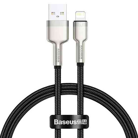 Кабель Baseus Cafule Series Metal Data Cable USB to IP 2.4A 0.25m Black Одеса