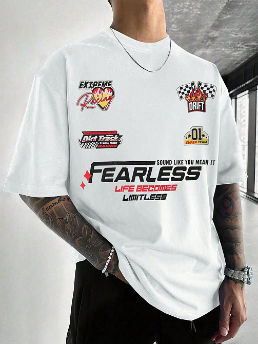 Футболка мужская с принтом  46 Белая 2664091013 Днепр - изображение 1