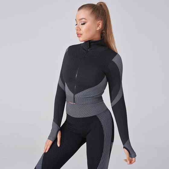 Жіночий костюм для фітнесу XL сіро-чорний Київ